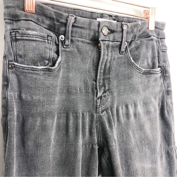 GOOD AMERICAN | Good Legs Crop Black Wash Gray Denim Jeans Women’s Size 8 - Picture 2 of 8